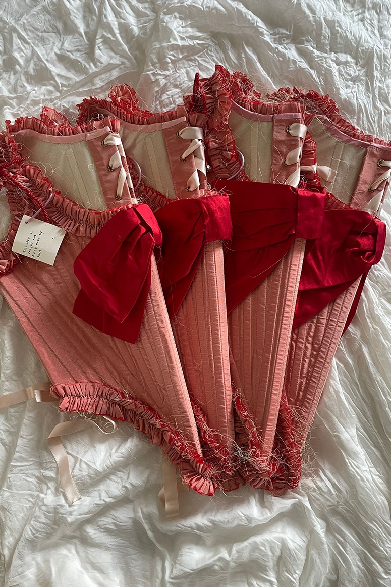 corsetto fiammetta in rosa antico